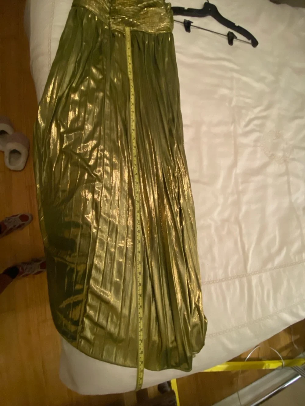 Retrofete Thalia Style Green Metallic Halter Evening Gown - Picture 13 of 16